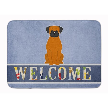 Carolines Treasures Fawn Boxer Welcome Machine Washable Memory Foam Mat BB5696RUG